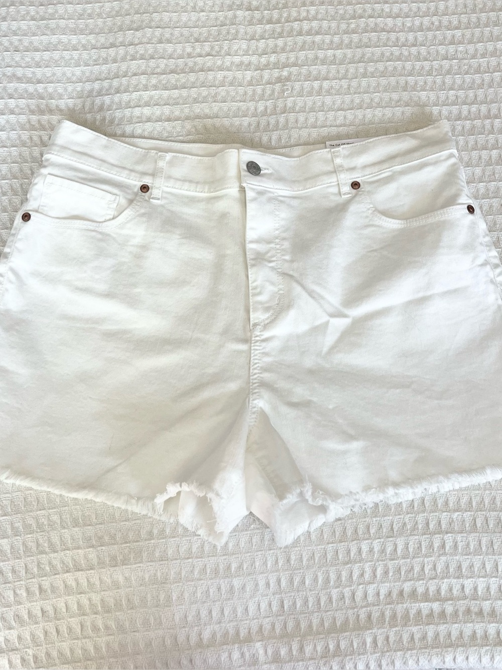 LOFT White High Rise cut off Denim Shorts NWT 31
